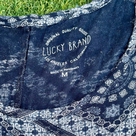 Lucky Brand Geometric Patterned Stretchy Blouse, Size M - Picture 3 of 3